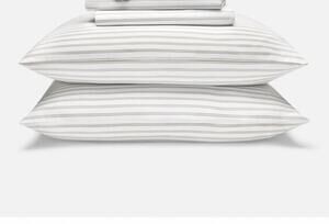 Brooklinen NWTs Luxe Sateen Pillowcases Set Of Two Tandem Stripe White Tan